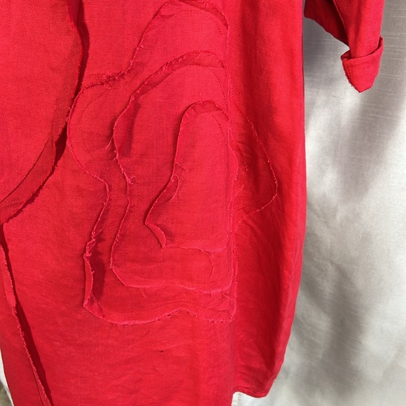 Peacock Ways linen art tunic - Picture 2 of 8